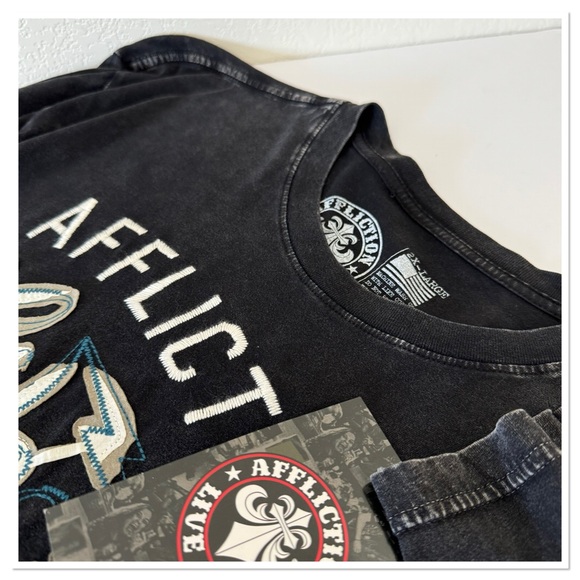 Men’s Affliction Live Fast 1973 Motors Long Sleeve T-Shirt - Picture 3 of 3